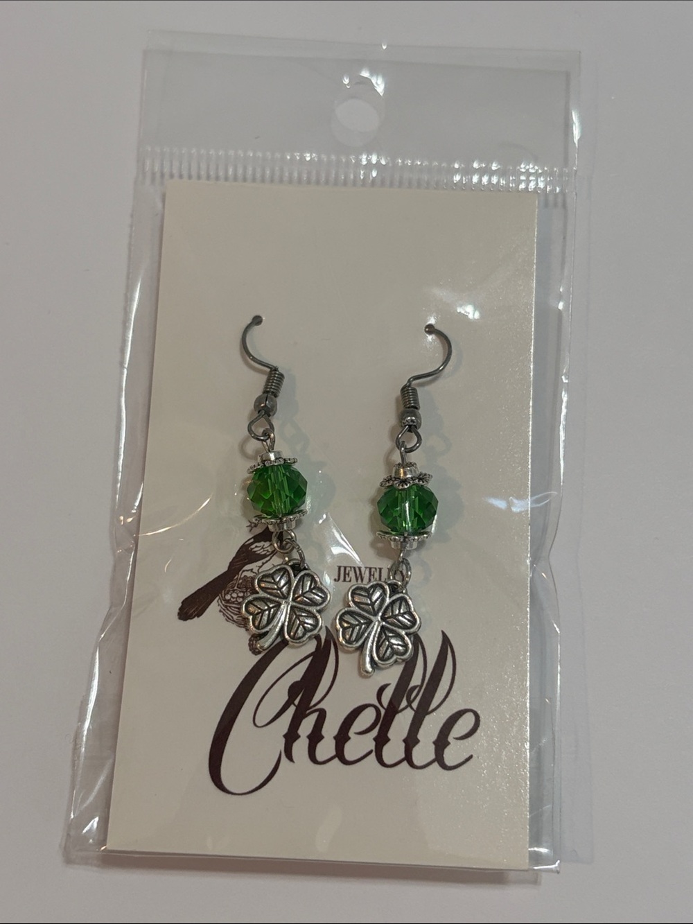 4 leaf clover shamrock dangle earrings